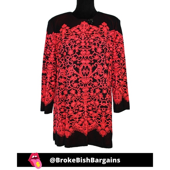 Misook Jackets & Blazers - Misook Coral Lace Knit Cardigan Jacket XL